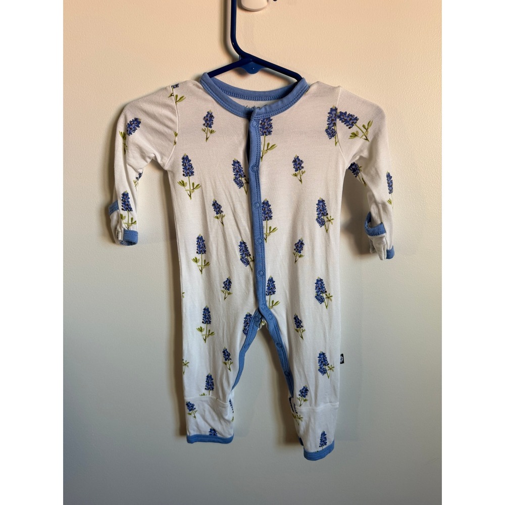 Kyte Baby Bluebonnet Bamboo Snap Romper 0-3 Months